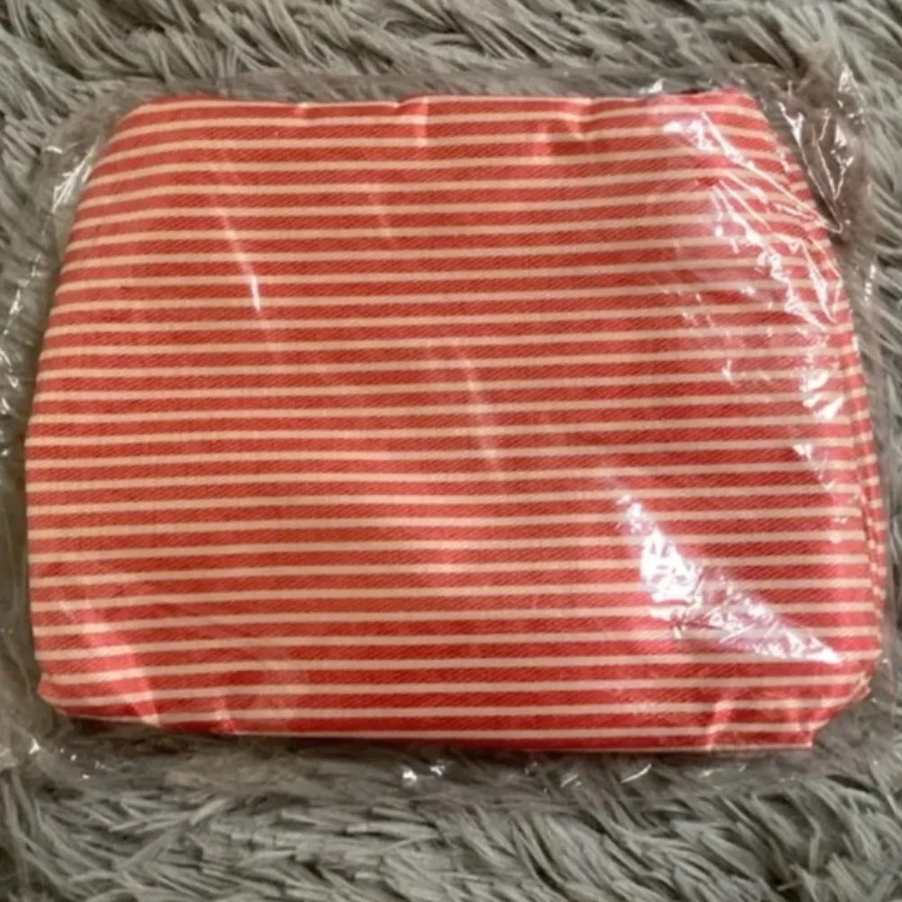 Foldable Insulated Lunch Bag Red/White stripes New